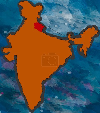 Illustration Uttrakhand Carte de localisation Inde
