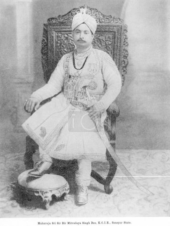 Photo for Princes of India, Maharaja Sri Sir Bir Mitrodaya Singh Deo, K.C.I.E., Sonepur State Sonapur or Subarnapur, Orissa, india - Royalty Free Image