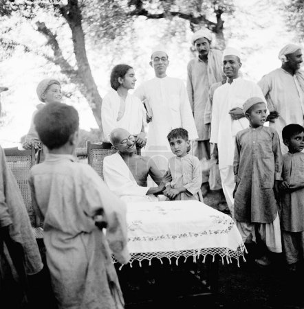Photo for Kasturba Gandhi and Mahatma Gandhi at Abotabad Peshawar, October 1938 - Royalty Free Image