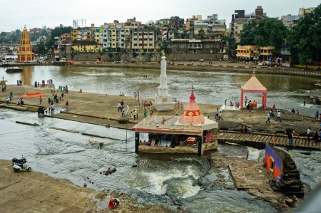 Photo for Godavari river ghat at nashik, Maharashtra, India, Asia - Royalty Free Image