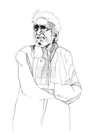 Photo for M F Husain sketch India Asia - Royalty Free Image