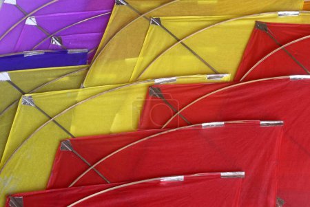 Colourful kites for celebrating Makara Sankranti Festival ; Bombay now Mumbai ; Maharashtra ; India