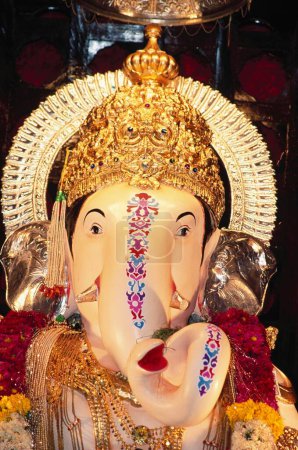 Photo for Idol of lord ganesh (elephant headed god)  ;  Ganesh ganpati Festival ; pune ; maharashtra ; india - Royalty Free Image