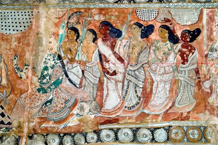 Photo for Murals in veerabhadra temple at , Lepakshi , Andhra Pradesh , India - Royalty Free Image
