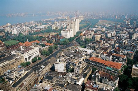 Luftaufnahme von hutatma chowk bei mumbai maharashtra Indien