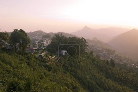 Photo for Sun rise on Palani hills at 2133 meters above sea level ; Kodaikanal popularly known as Kodai ; Tamil Nadu ; India - Royalty Free Image