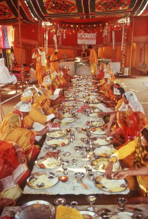 Photo for Crowd celebrating Jain Feast, India - Royalty Free Image