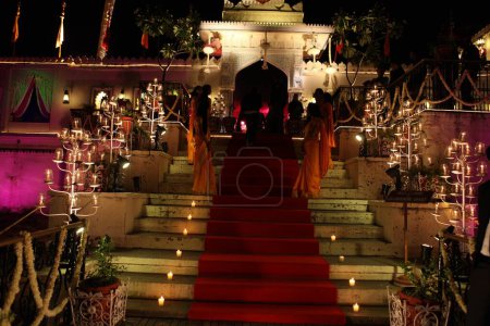 Foto de Decoración de la boda, Amer fort, Jaipur, rajasthan, india, asia - Imagen libre de derechos