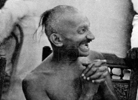 Foto de Mahatma Gandhi en una fiesta en Chennai, Tamil Nadu, India, septiembre de 1921 - Imagen libre de derechos