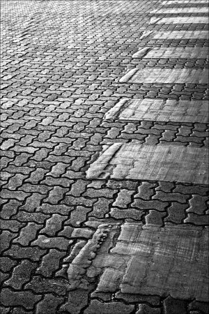 Photo for Paver tiles, churchgate, mumbai, maharashtra, India, Asia - Royalty Free Image