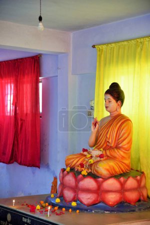 Photo for Idol of Buddha, Panch Ratna Buddha Vihar, Valsad, Gujarat, India, Asia - Royalty Free Image