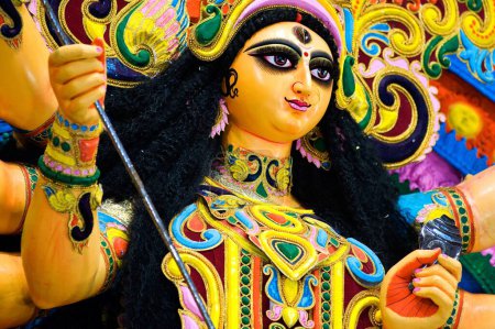Diosa Durga como hija uma en durga puja, Calcuta Kolkata, Bengala Occidental, India