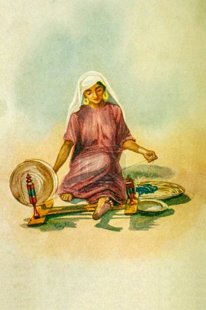 Foto de Antigua pintura vintage de mujer, india, asia - Imagen libre de derechos