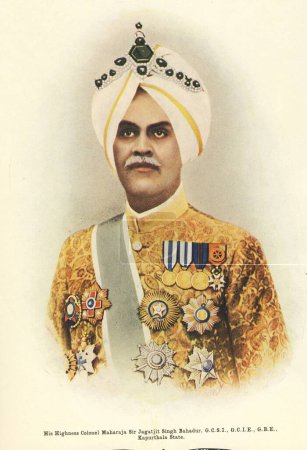 Téléchargez les photos : Princes of India, Son Altesse le Colonel Maharaja Sir Jagatjit Singh Bahadur, G.C.S.I., G.C.I.E., G.B.E., Kapurthala State, Punjab, Inde - en image libre de droit