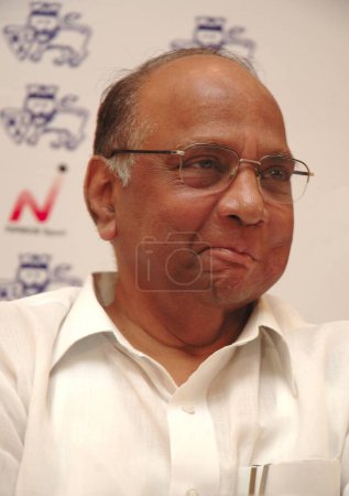 Photo for National Congress Leader , Agriculture Development Minister , Indian Cricket Board chairman Mr Sharad Pawar - Royalty Free Image