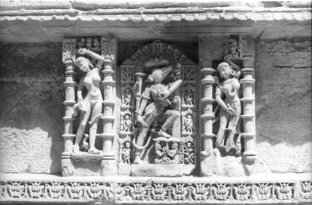Skulptur, Rani ki vav, stepwell, patan, Gujarat, Indien, Asien