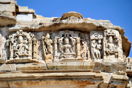 Schnitzerei am Siddheshwar Tempel in chittorgarh bei Rajasthan Indien Asien