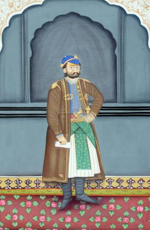Photo for Miniature painting of Maharaja Sawai Ram Singh Second Jaipur - Royalty Free Image