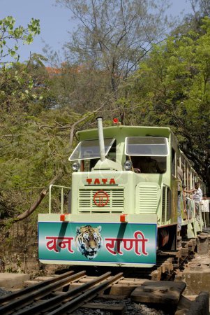 Photo for Van rani ; Forest queen toy train at Sanjay Gandhi National Park ; Borivali ; Bombay Mumbai ; Maharashtra ; India - Royalty Free Image