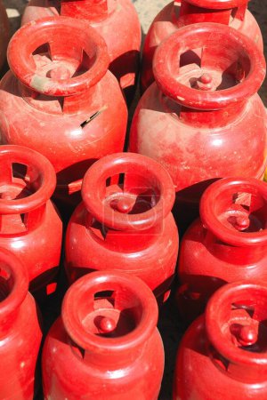 Téléchargez les photos : Bouteille de gaz faite de sable, Rajasthan, Inde - en image libre de droit