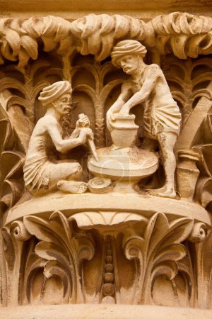 Photo for Sculpture carved on Public Library, Allahabad, Uttar Pradesh, India, Asia - Royalty Free Image