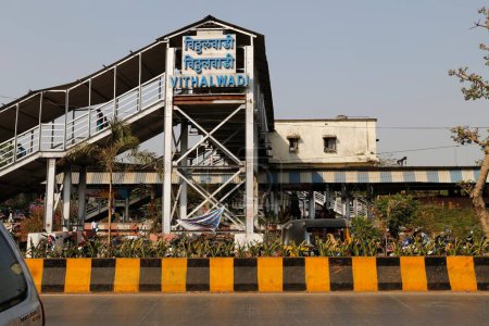 Photo for Vithalwadi railway station, thane, maharashtra, India, Asia - Royalty Free Image