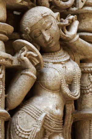 Photo for Nayika ; Rani ki vav ; step well ; stone carving ; Patan ; Gujarat ; India - Royalty Free Image
