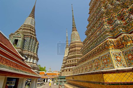Photo for Wat Phra Chetuphon monastery King Rama one Chakri dynasty 16th century biggest temple in Thailand ; Pagodas ; Thailand ; South East Asia - Royalty Free Image