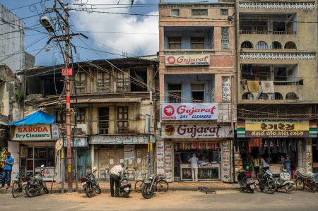 Photo for Dry Cleaners shops Buildings, Vadodara, Gujarat, India, Asia - Royalty Free Image