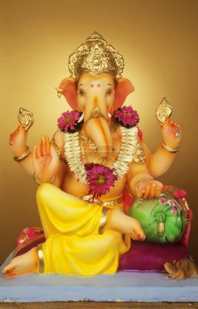 Foto de Ídolo de lord ganesh (dios con cabeza de elefante), Ganesh ganpati Festival, mumbai bombay, maharashtra, India - Imagen libre de derechos