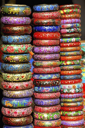 Colourful bangles ; Pushkar ; Rajasthan ; India