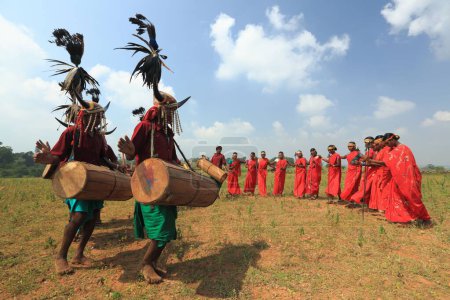 Téléchargez les photos : Danseurs de corne de bison, bastar, chhattisgarh, Inde, asie - en image libre de droit