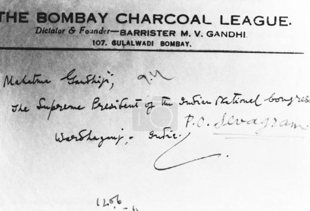 Photo for An envelope addressed to Mahatma Gandhi, 1940, India - Royalty Free Image