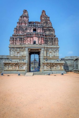 Entrée du Temple Vitthal, Hampi, site du patrimoine mondial de l'UNESCO, quartier de Vijayanagara, Karnataka, Inde