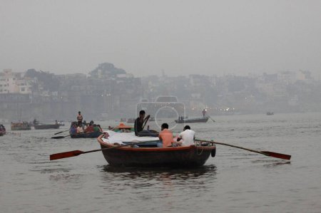 Photo for Boatman in Ganga River at Varanasi Uttar Pradesh India - Royalty Free Image