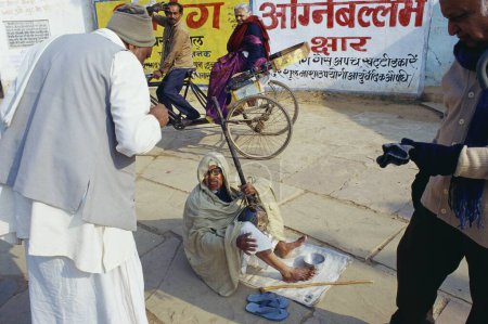 Photo for Beggar, Lord Ramas Chitrakoot, Uttar Pradesh, India - Royalty Free Image