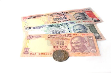 Photo for Concept of indian currency notes and coin - Royalty Free Image