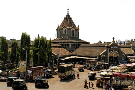 Foto de Patrimonio; antigua postal; Mercado de Mandai Moor; Pune; Maharashtra; India - Imagen libre de derechos