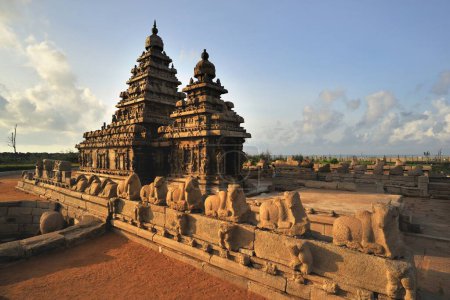 Photo for Shore temple, Mamallapuram, Mahabalipuram, Chengalpattu, Tamil Nadu, India, Asia - Royalty Free Image