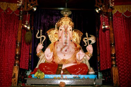Photo for Ganesh ganpati Festival ; idol elephant headed god ; pune ; Maharashtra ; India - Royalty Free Image