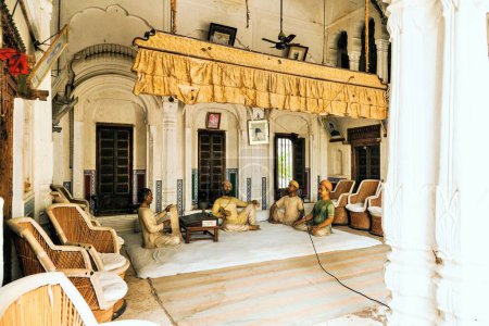 Salon, Musée Goenka Haveli, Dundlod, Shekhawati, Rajasthan, Inde, Asie