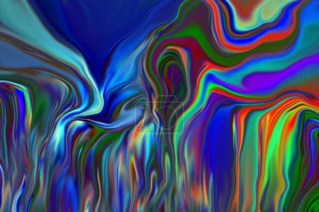 Photo for Modern fine art ; computer & digital photography magic and miracle of color view of waterfall - Royalty Free Image