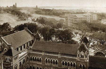 Alte Ansichtskarte; Bombay von der St. Xavier Schule; Bombay Mumbai; Maharashtra; Indien