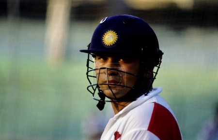 Photo for Sachin Tendulkar indian cricket player - Royalty Free Image
