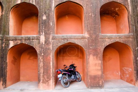 Bike parked at Jaigarh fort ; Jaipur; Rajasthan ; India