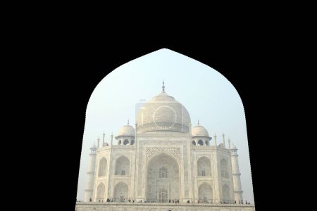 Photo for Taj Mahal from arch of guesthouse mehman khana ; Agra ; Uttar Pradesh ; India - Royalty Free Image