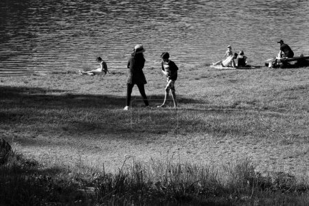 Téléchargez les photos : Pique-nique familial près du lac, Storkensohn, Haut Rhin, Grand Est, France, Europe - en image libre de droit