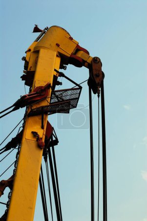 Asian Hercules floating crane having capacity of 1600 metric tones erecting Bandra Worli sea ; Bombay Mumbai ; Maharashtra ; India