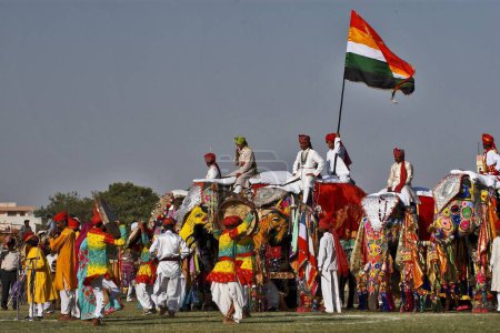 Téléchargez les photos : Elephant Decoration, Elephant Festival 2004, Chuagan Stadiam, Jaipur, Rajasthan, Inde - en image libre de droit