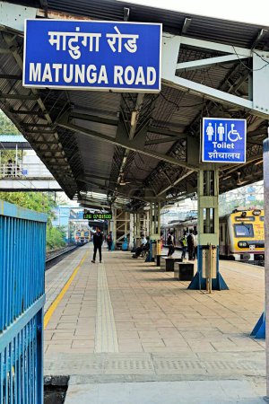 Photo for Matunga Road Railway Station, Mumbai, Maharashtra, India, Asia - Royalty Free Image